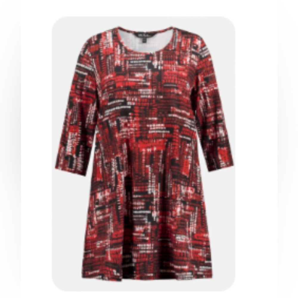 Ulla Popken Red and Black 28/30 Women's Tunic Top - Picture 11 of 12